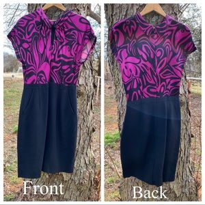 Trina Turk silk abstract fuschia & black DRESS